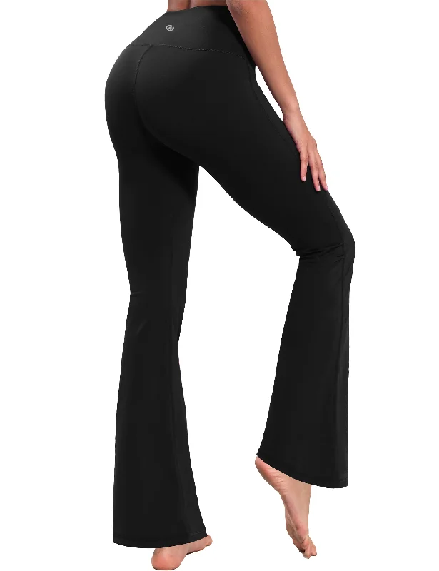 29"" 31"" 33"" 35"" 37"" High Waist Bootcut Leggings Black ins