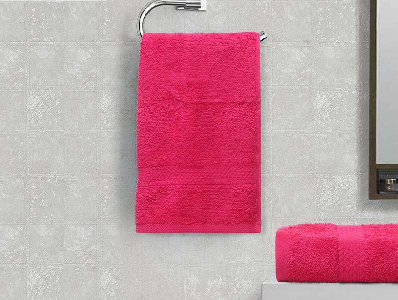 Pink 2 Piece 100% Cotton Hand Towel Set - Colorfas By Spaces