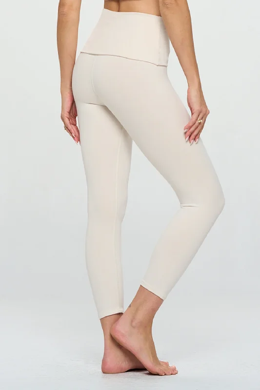 Dana - Snow White - Fold - Over Waistband 7/8  Legging