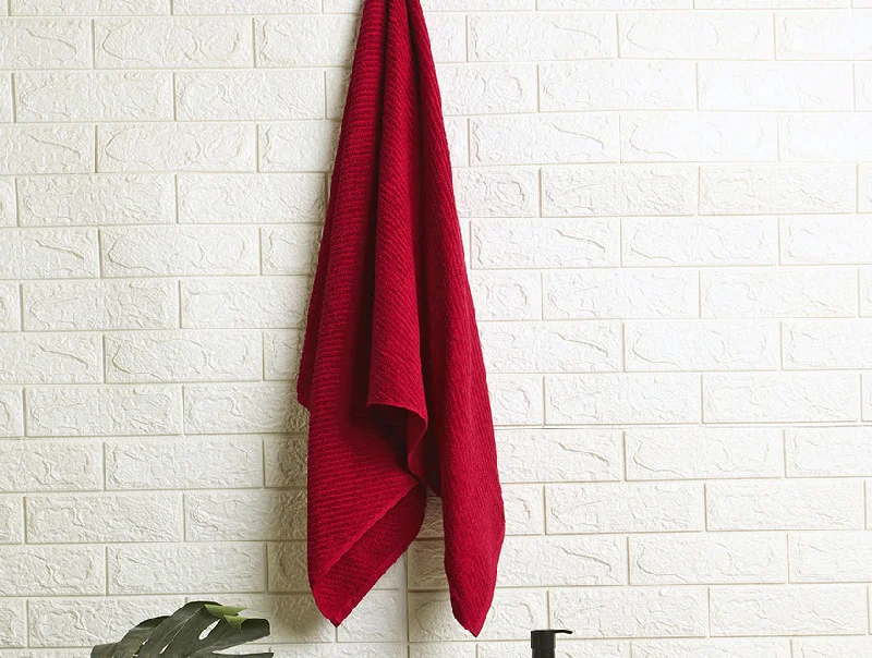 Dark Red 100% Cotton Bath Towel Relish By Spaces