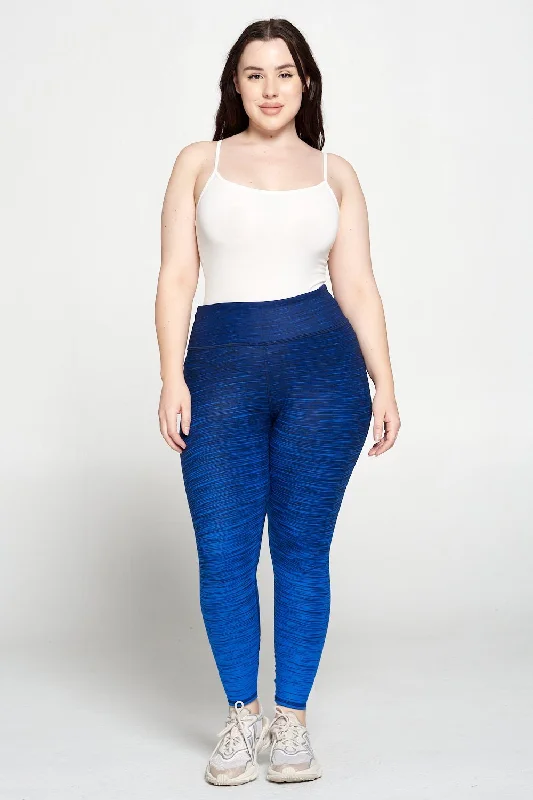 + Dark Royal Blue Ombre 7/8 Legging - Plus Size