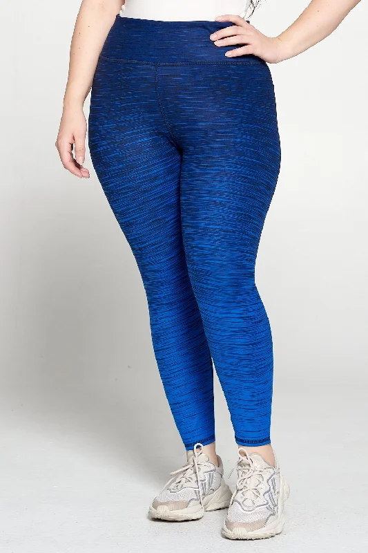 + Dark Royal Blue Ombre 7/8 Legging - Plus Size