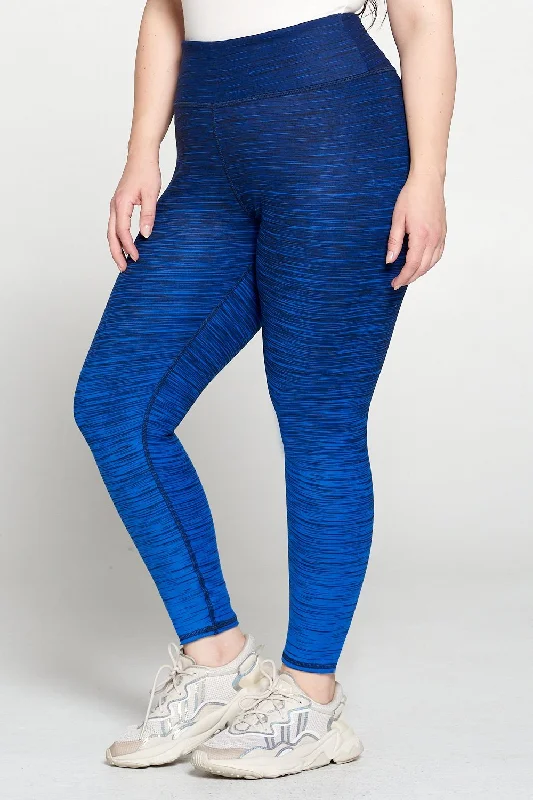 + Dark Royal Blue Ombre 7/8 Legging - Plus Size