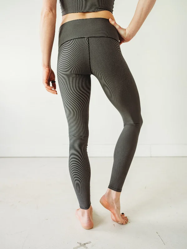 Grey Microstripe Yoga Pants