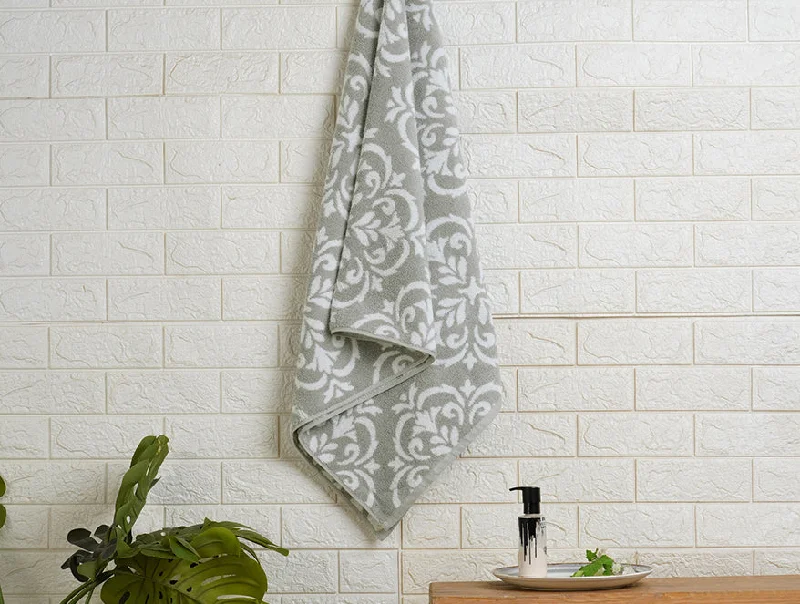 High Rise - Grey 100% Cotton Bath Towel - Mirabella By Spaces