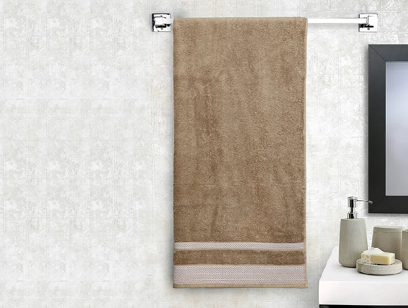 Taupe - Brown 100% Cotton Bath Towel - Hygro By Spaces