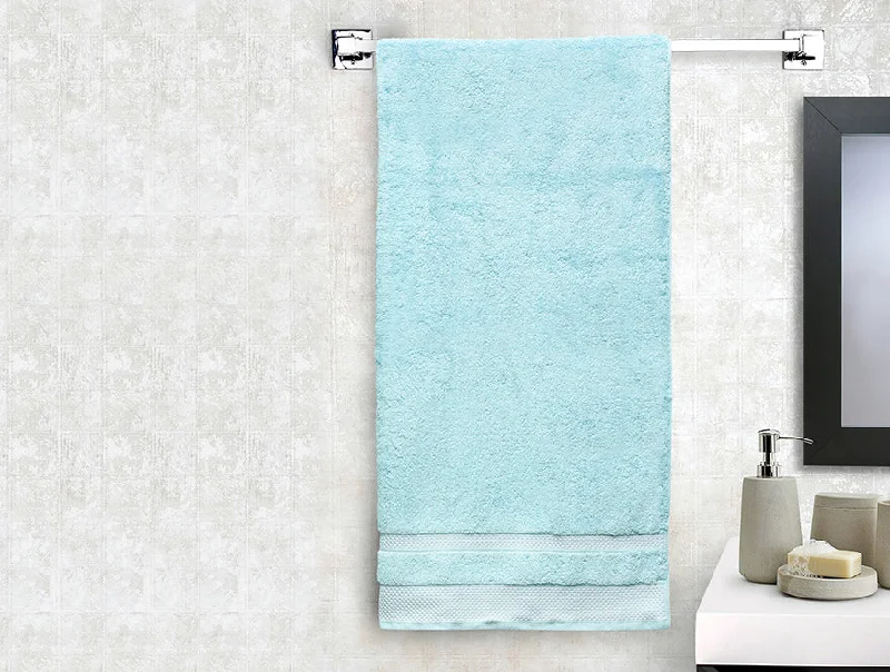 Aqua Green - Light Green 100% Cotton Bath Towel - Hygro By Spaces