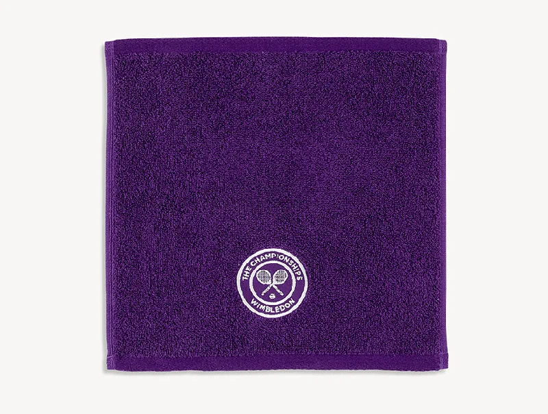 Wimbledon 2024 Jacquard Purple 100% Cotton Face Towel (Pack Of 2)