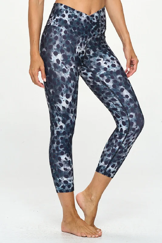 Kate - Cheetah Airbrush - Cross Over - Capri Legging (High-Waist)