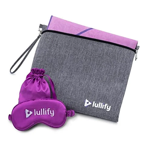 Lullify Travel Kit | Yoga Mat With Carrying Bag & Silk Sleeping Mask | Lightweight and Foldable | Natural Sleep Anywhere