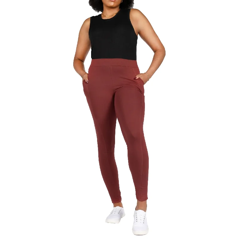 Maroon Adults Leggings with Pockets