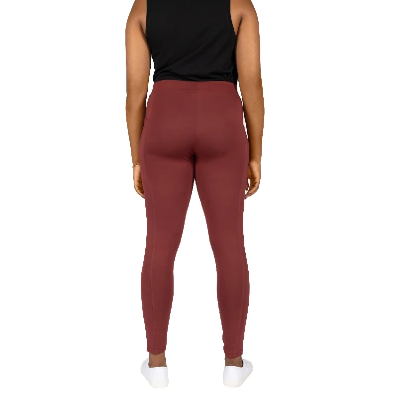 Maroon Adults Leggings with Pockets