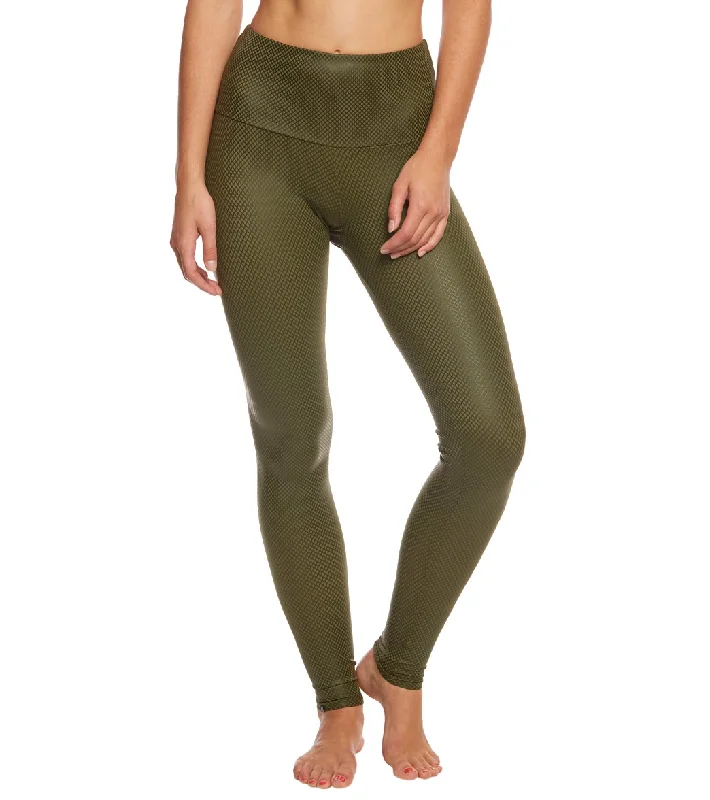 Onzie High Waisted Yoga Leggings Moss Texture