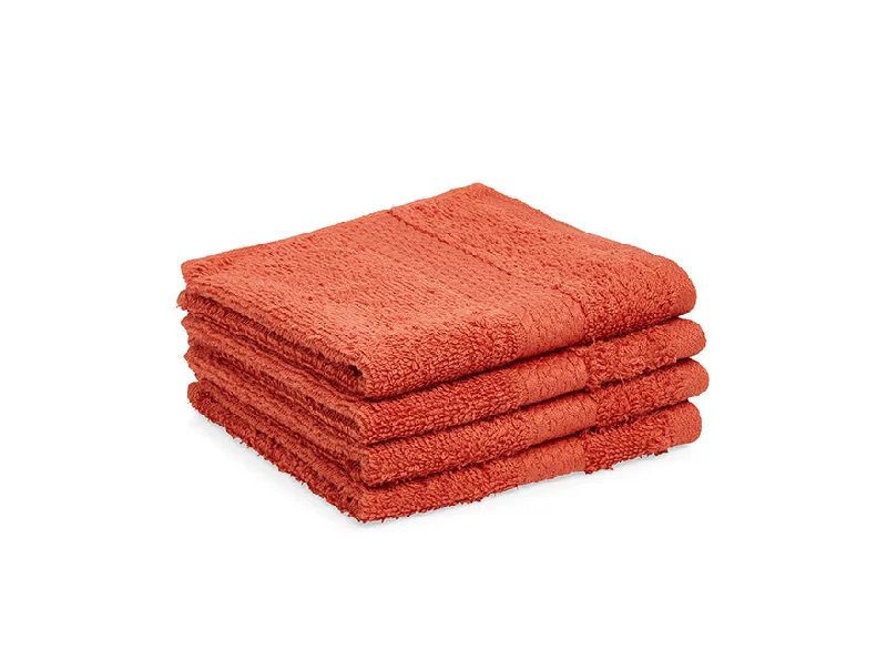 Poinciana-Red 4 Piece 100% Cotton Face Towel - Colorfas By Spaces