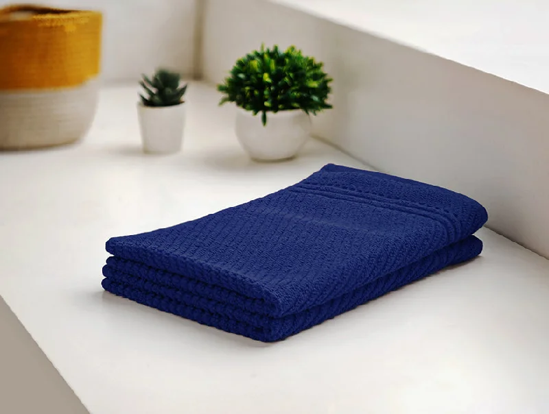 Stripe Dark Blue 2 Piece 100% Cotton Hand Towel - Relish By Spaces