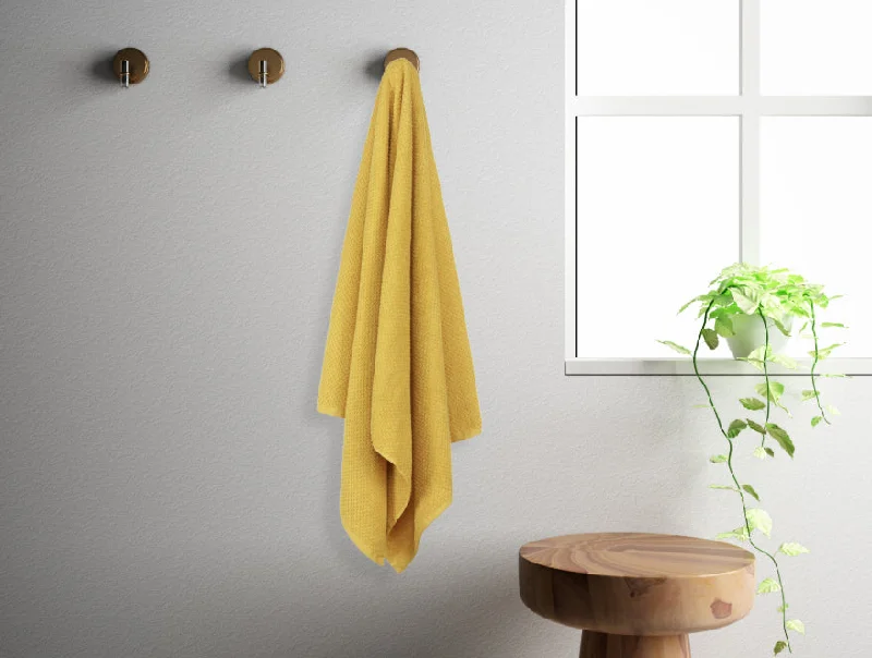 Sunflower - Dark Yellow 100% Cotton Bath Towel - Swift Dry By Spaces