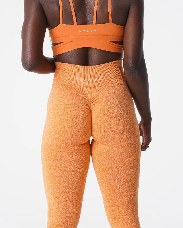 Sunset Orange Scrunch Seamless Leggings