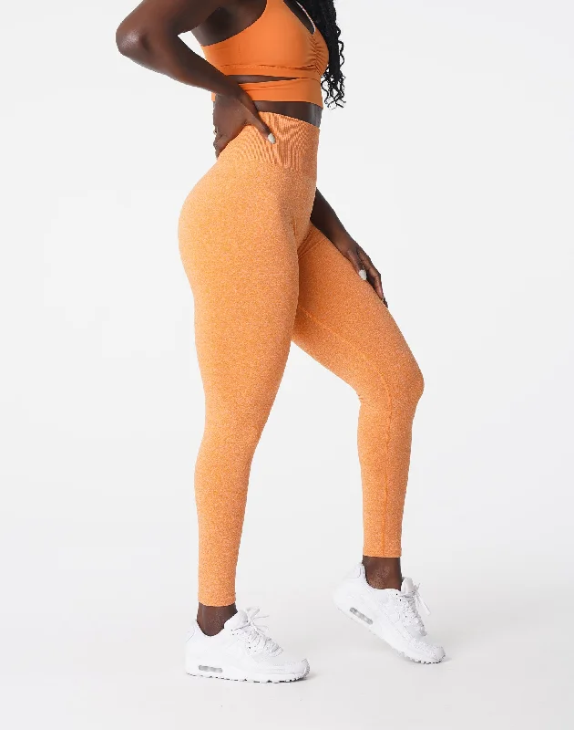 Sunset Orange Scrunch Seamless Leggings