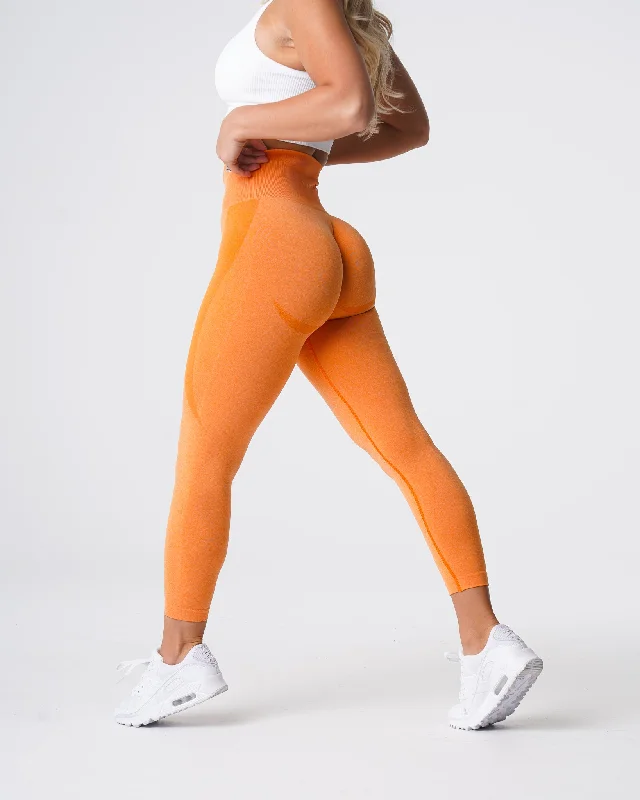 Sunset Orange Contour Seamless Leggings