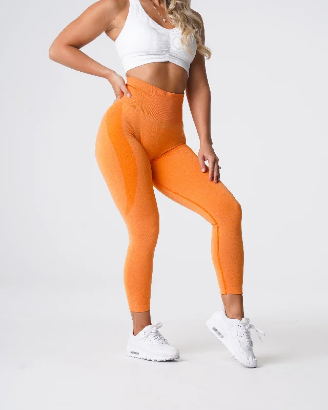 Sunset Orange Contour Seamless Leggings