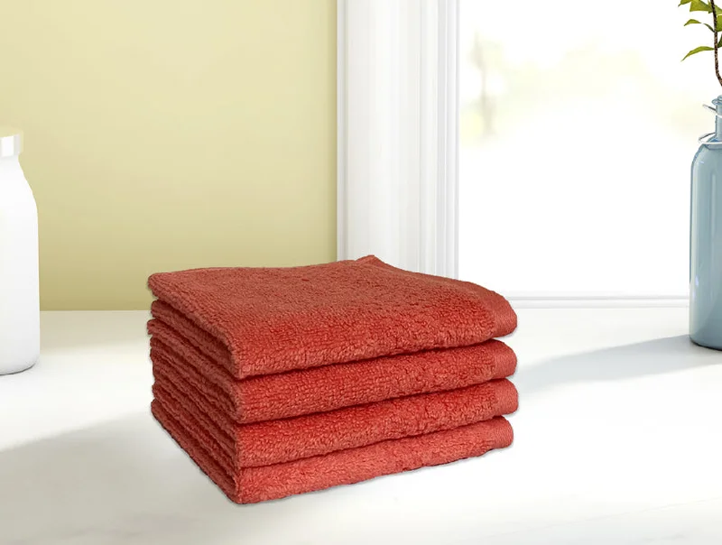 Swift Dry 100% Cotton Face Towel Set (4 Pcs)