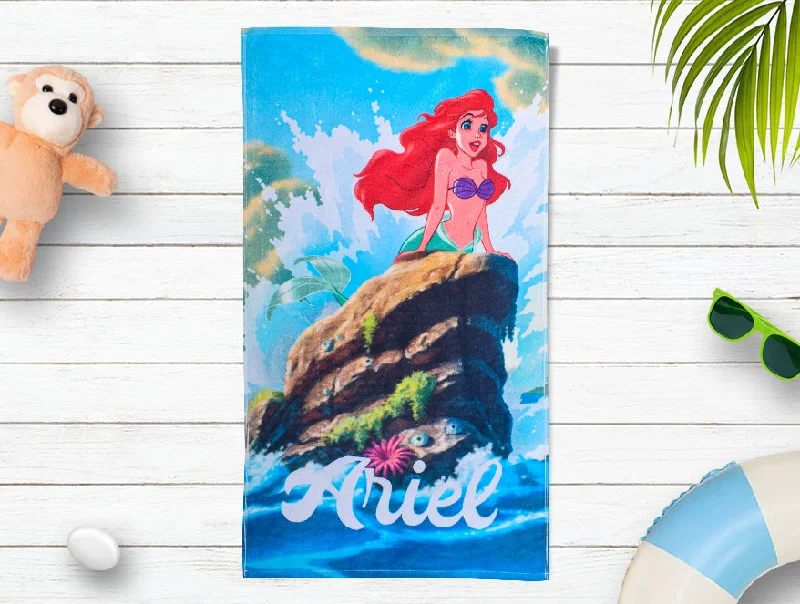 Blue 100% Cotton Bath Towel - Disney Ariel By Spaces