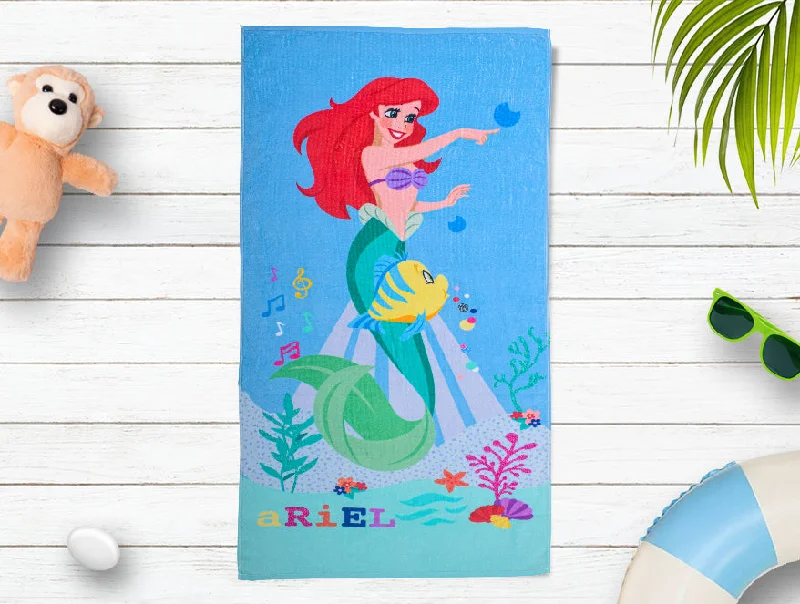 Light Blue 100% Cotton Bath Towel - Disney Ariel By Spaces