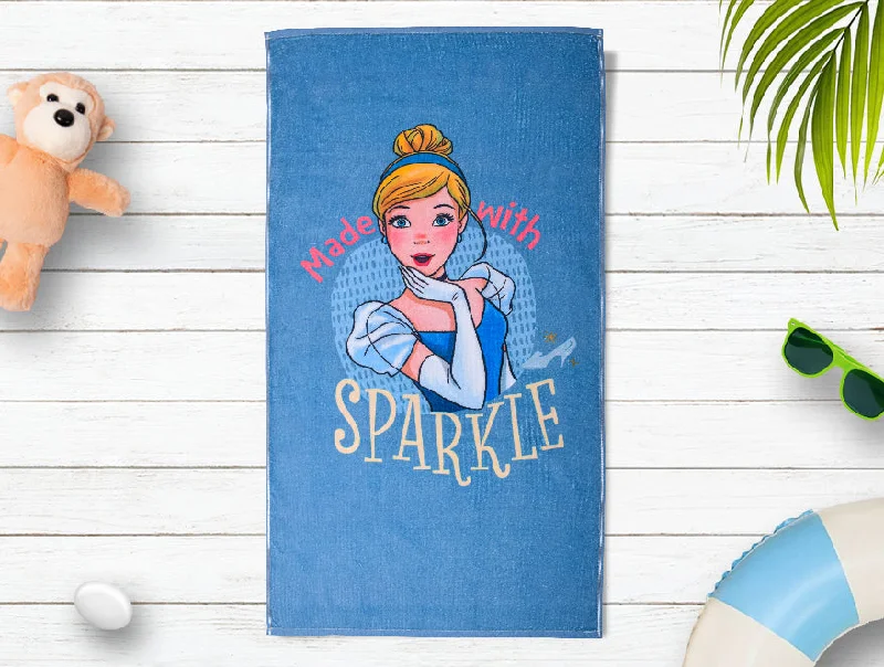 Light Blue 100% Cotton Disney Bath Towel - Cindrella By Spaces