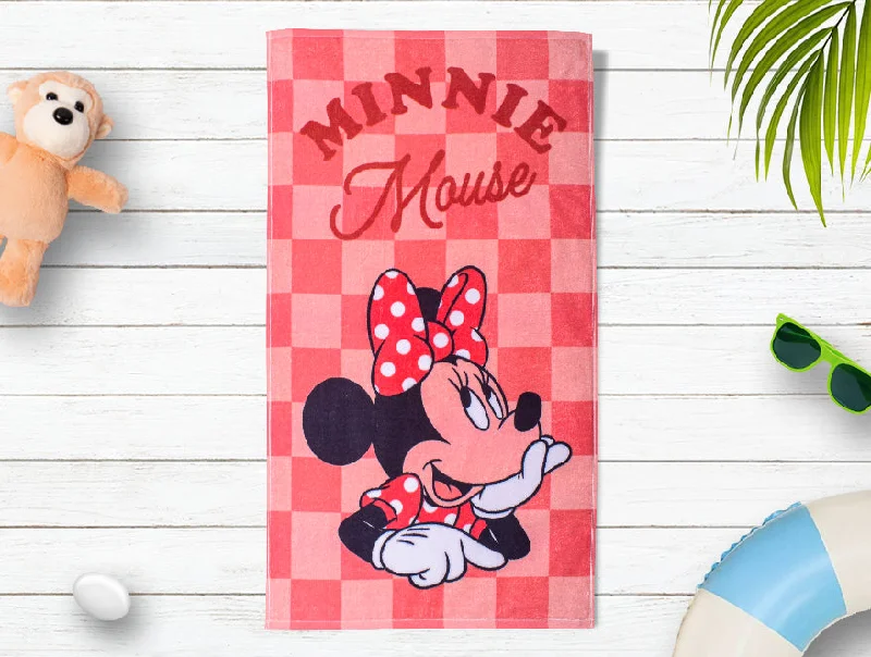 Light Coral 100% Cotton Bath Towel - Disney Minnie Mouse By Spaces