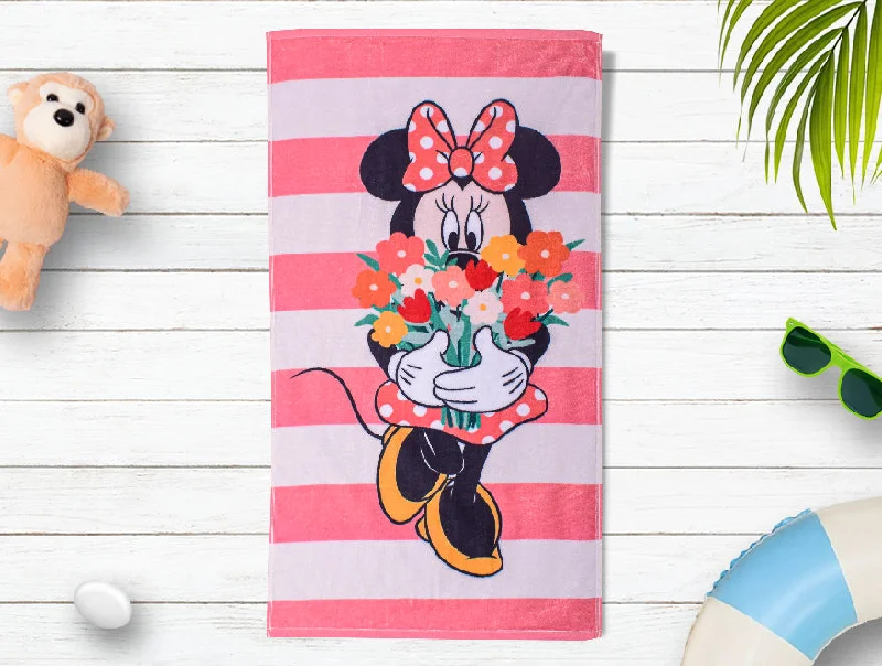 Light Coral 100% Cotton Bath Towel - Disney Minnie Mouse By Spaces