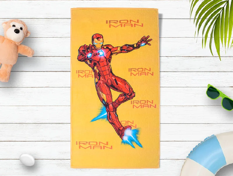 Yellow 100% Cotton Bath Towel - Marvel Ironman By Spaces