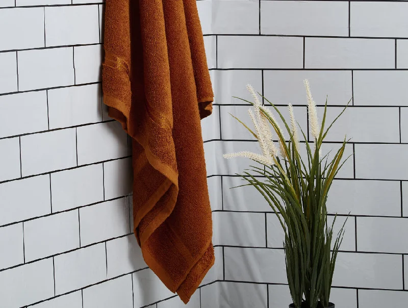 Pumpkin Spice - Brown 100% Cotton Bath Towel - Anti Bacterial By Welspun