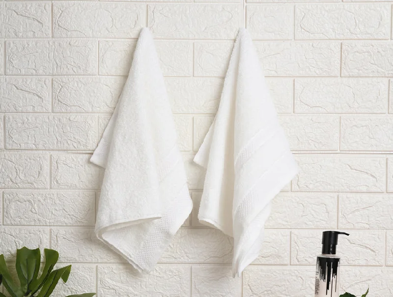 White 2 Piece Hygro Cotton Hand Towel - Hygro By Spaces