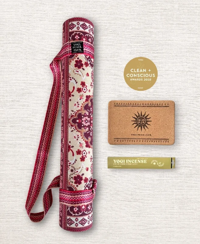 4 mm Yoga Pack - Turkish Delight Yoga Mat + Block + Strap + Incense