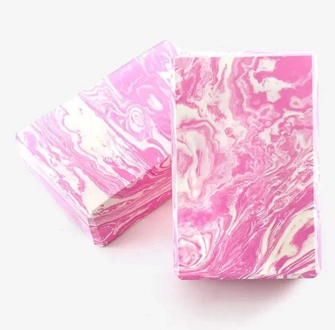 White and pink yoga block