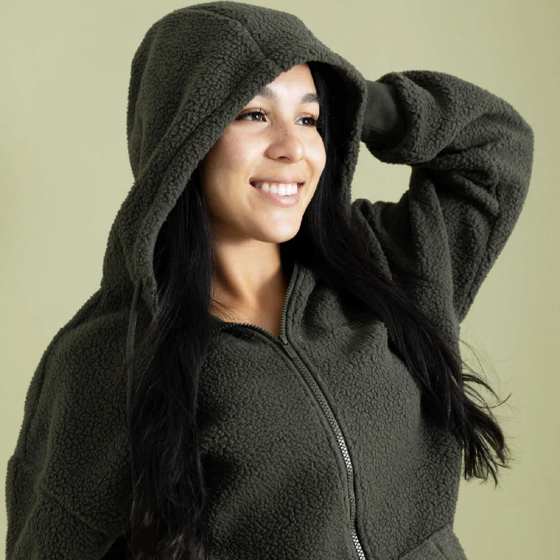 WOMEN'S SHERPA ZIP UP HOODIE